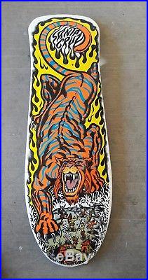 Rare Santa Cruz Salba WHITE tiger NOS reisssue skateboard 1980s Natas grosso