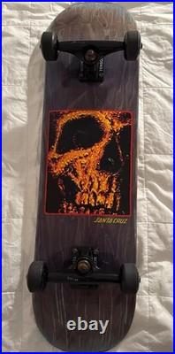 Rare Santa Cruz Skateboard Deck CRUZER 80S FLAME SKULL tensor truck C-Cut