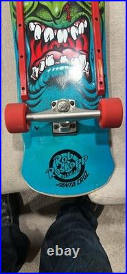 Rob Roskopp Rare Face Skateboard Santa Cruz Complete Used Gripped Slime Balls