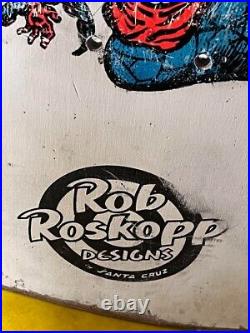 SANTA CRUZ Rob Roskopp Vintage Skateboard Deck With Rail Bar Hole