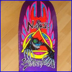SANTA CRUZ / SMA Natas Evil Cat Skateboard Deck Purple Metallic Candy