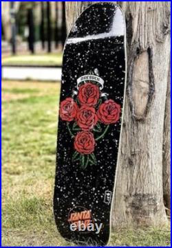SANTA CRUZ Skateboard Deck DRESSEN ROSE CROSS SHAPED 9.31 X 31.94 BLACK
