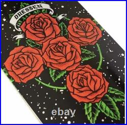 SANTA CRUZ Skateboard Deck DRESSEN ROSE CROSS SHAPED 9.31 X 31.94 BLACK