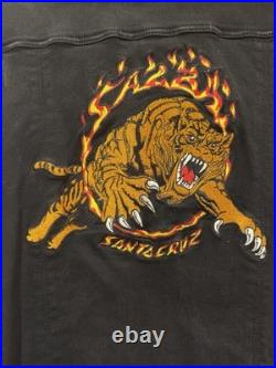 SANTA CRUZ VINTAGE Xl VEST SALVA TIGER EMBROIDERED With MATCHING REISSUE DECK