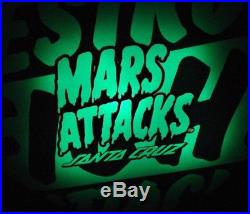 SANTA CRUZ x MARS ATTACKS #6 Glowing Fear Skateboard Deck 8.25 BARGAIN GID