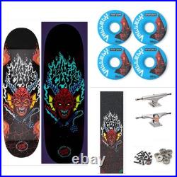 SANTA CRUZ x STRANGER THINGS HELLFIRE CLUB FLAMES 9 COMPLETE SKATEBOARD