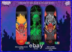 SANTA CRUZ x STRANGER THINGS HELLFIRE CLUB FLAMES 9 COMPLETE SKATEBOARD