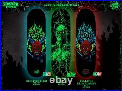 SANTA CRUZ x STRANGER THINGS HELLFIRE CLUB FLAMES 9 COMPLETE SKATEBOARD