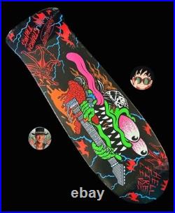 SIGNED Keith Meek Santa Cruz Stranger Things Eddie Slasher Skateboard Deck GLOW