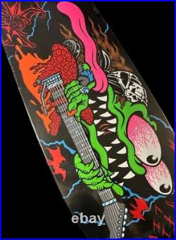 SIGNED Keith Meek Santa Cruz Stranger Things Eddie Slasher Skateboard Deck GLOW