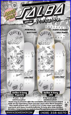 Salba Cruz x Mark Gonzales 2014 BadLands SCREENED Santa Cruz Skateboard (NOS)
