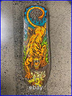 Salba Tiger Reissue Santa Cruz Skateboards Deck Skateboard Green Blue Flame