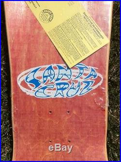 Santa Cruz 1990 NOS Tramp-Oops IV Vintage Skateboard Deck in Red Stain