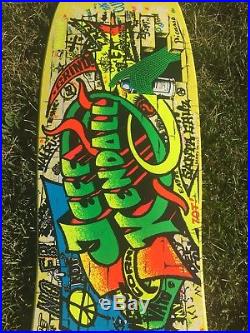 Santa Cruz 30 Years Jeff Kendall Graffiti Neon Yellow NOS SC Skateboard Deck