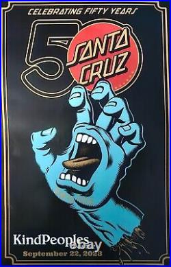Santa Cruz 50th anniversary skateboard (1of300) & signed by multiple pros. Withfly