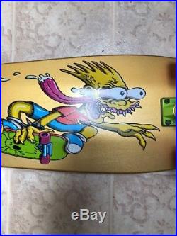 Santa Cruz Bart Simpson Slasher Limited Exclusive Gold Skateboard Rare