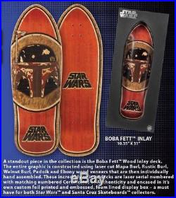 Santa Cruz Boba Fett Inlay Star Wars Skateboard Deck Limited Edition 10.35 x 31