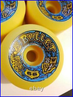 Santa Cruz Bullet 66mm 92a Skateboard Wheels Vintage NOS Yellow ORIGINALS 1980s