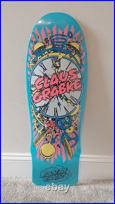 Santa Cruz Claus Grabke EXPLODING CLOCK Skateboard Deck Blue 50th Anniversary