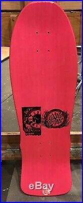 Santa Cruz Clause Grabke NOS Vintage Skateboard Deck. Pink