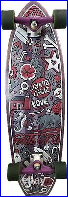 Santa Cruz Doodle Shark MID Cruzer Complete Skateboard Purple 9.75in X 32.92in