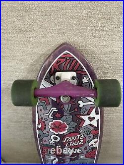 Santa Cruz Doodle Shark MID Cruzer Complete Skateboard Purple 9.75in X 32.92in