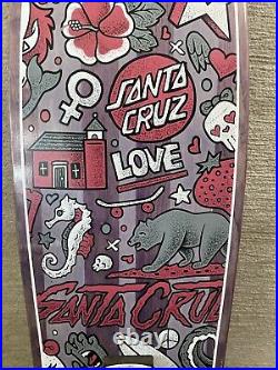 Santa Cruz Doodle Shark MID Cruzer Complete Skateboard Purple 9.75in X 32.92in