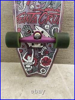 Santa Cruz Doodle Shark MID Cruzer Complete Skateboard Purple 9.75in X 32.92in