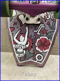 Santa Cruz Doodle Shark MID Cruzer Complete Skateboard Purple 9.75in X 32.92in