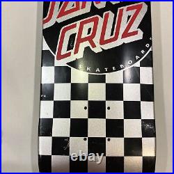 Santa Cruz Dot Check Silver/Black/Red Skateboard deck. Gripped