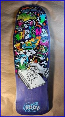 Santa Cruz Erick Winkowski Sketchbook Old School Skateboard Deck Blacklight Art