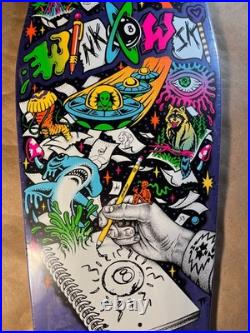 Santa Cruz Erick Winkowski Sketchbook Old School Skateboard Deck Blacklight Art