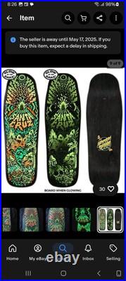 Santa Cruz Erick Winkowski Volcano GLOW IN DARK skateboard Deck Art By Tallboy