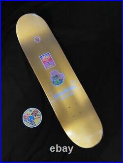 Santa Cruz Garbage Pail Kids Adam Bomb Topps Hazardous Hand Gold Skateboard Deck
