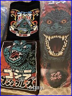 Santa Cruz Godzilla Destroyer Deck X2! + Roskopp Deck + Hoodie + Shirt! Lot