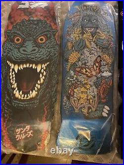 Santa Cruz Godzilla Destroyer Deck X2! + Roskopp Deck + Hoodie + Shirt! Lot