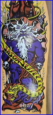 Santa Cruz Jason Jessee Neptune Signed Purple Skateboard Deck Sungod Shark Tail