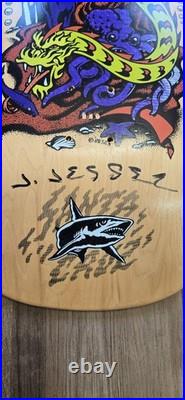 Santa Cruz Jason Jessee Neptune Signed Purple Skateboard Deck Sungod Shark Tail