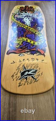 Santa Cruz Jason Jessee Neptune Signed Purple Skateboard Deck Sungod Shark Tail