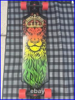 Santa Cruz Lion God Rasta Drop Thru Cruzer 40 Longboard Skateboard used A Few X