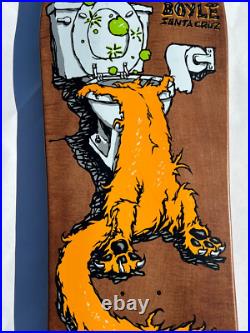 Santa Cruz NHS 1990 Bod Boyle Sick Cat Reissue Brown Stain Skateboard Deck