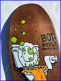 Santa Cruz NHS 1990 Bod Boyle Sick Cat Reissue Brown Stain Skateboard Deck