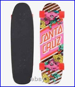 Santa Cruz PINK Flowers old school Skateboard Cruiser 8.4 x 29.4 complete