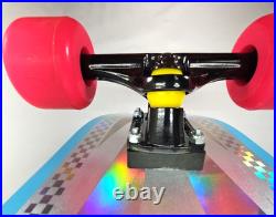 Santa Cruz Prismatic Dot Shark Cruzer Skateboard Silver Rainbow Foil Print 7-ply