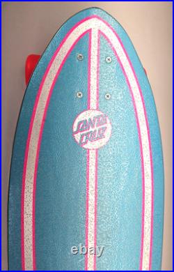 Santa Cruz Prismatic Dot Shark Cruzer Skateboard Silver Rainbow Foil Print 7-ply