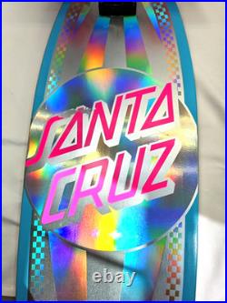 Santa Cruz Prismatic Dot Shark Cruzer Skateboard Silver Rainbow Foil Print 7-ply