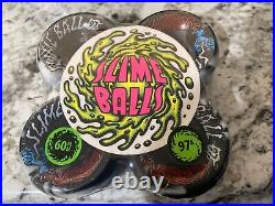 Santa Cruz RARE Slime Balls Vomits Black White Swirl 60mm 97a New With Sticker