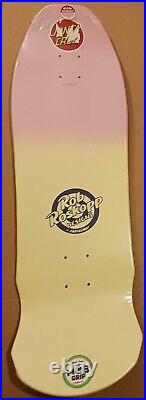 Santa Cruz Rob Roskopp Face Skateboard deck Pink Yellow Fade Vans skate 9.5 new