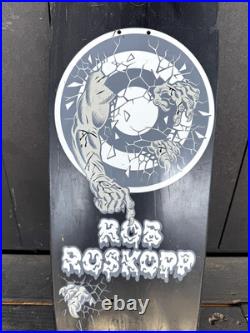 Santa Cruz Rob Roskopp Pro Series Skateboard Deck Old School Shape Black Used