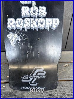 Santa Cruz Rob Roskopp Pro Series Skateboard Deck Old School Shape Black Used